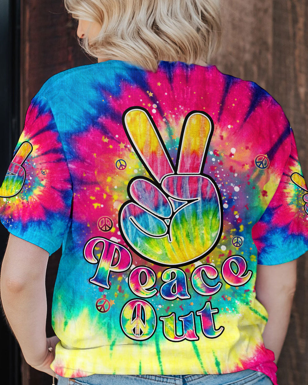 PEACE OUT TIE DYE ALL OVER PRINT - YHHN1306243