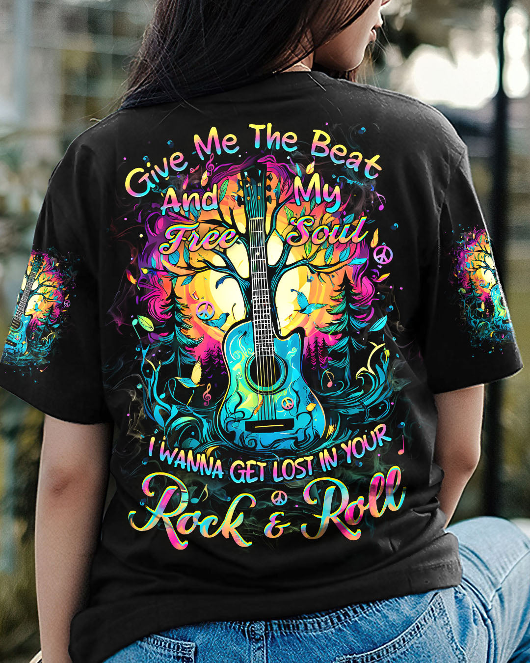 GIVE ME THE BEAT AND FREE MY SOUL GUITAR ALL OVER PRINT - YHHN0808243