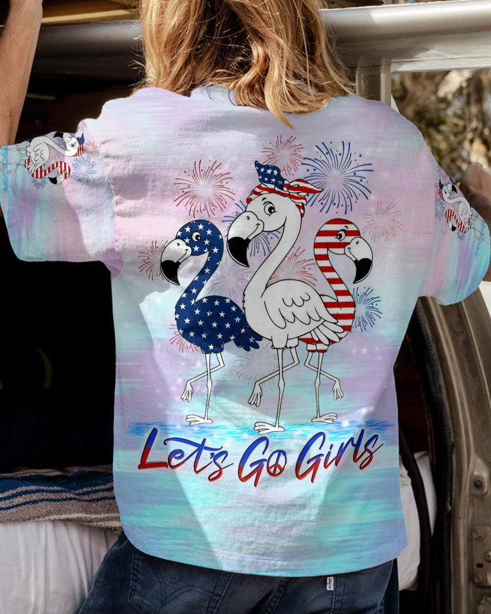 LET'S GO GIRLS FLAMINGO ALL OVER PRINT - YHLN3006232