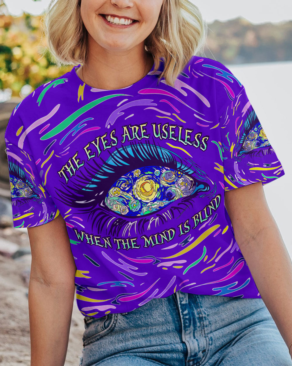 THE EYES ARE USELESS WHEN THE MIND IS BLIND ALL OVER PRINT - YHLN1005233