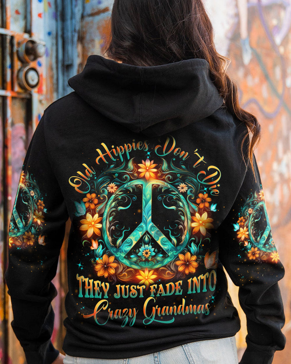 OLD HIPPIES DON'T DIE HIPPIE GRANDMA ALL OVER PRINT - YHLN2908234