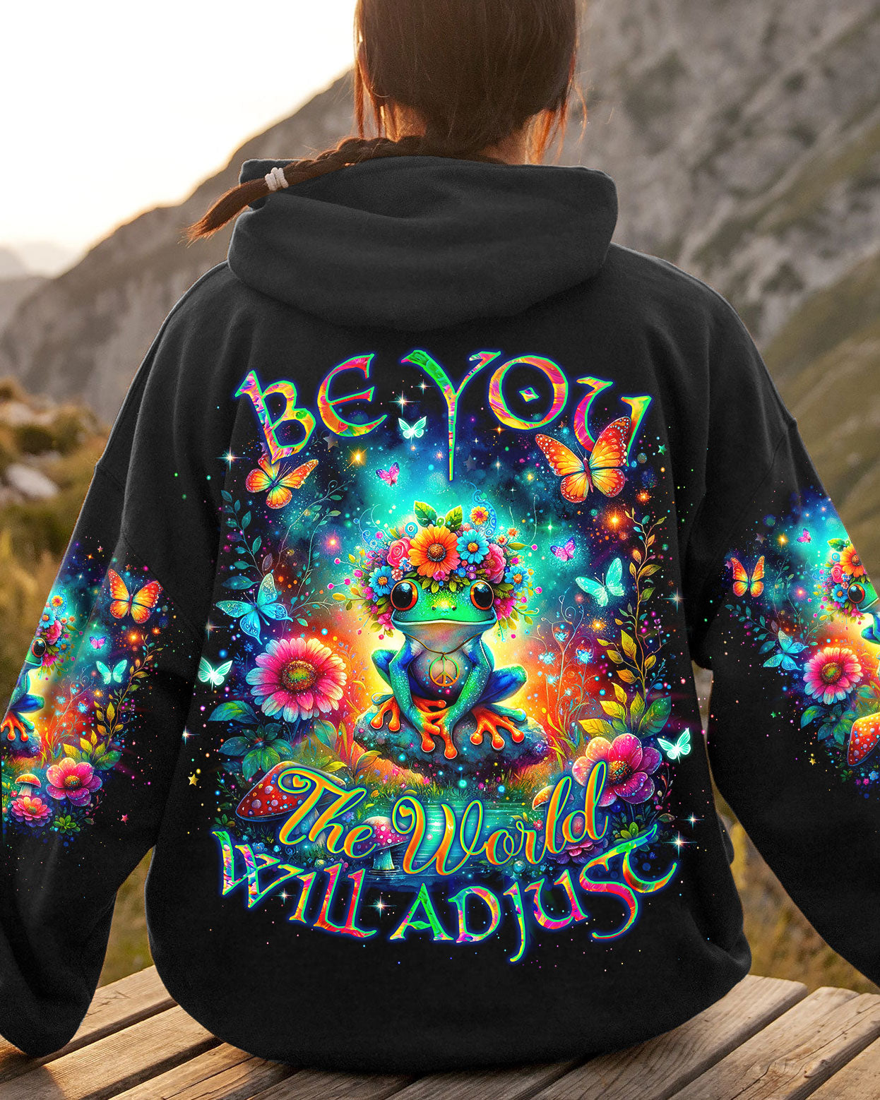 BE YOU THE WORLD WILL ADJUST FROG ALL OVER PRINT - TLNO22012243