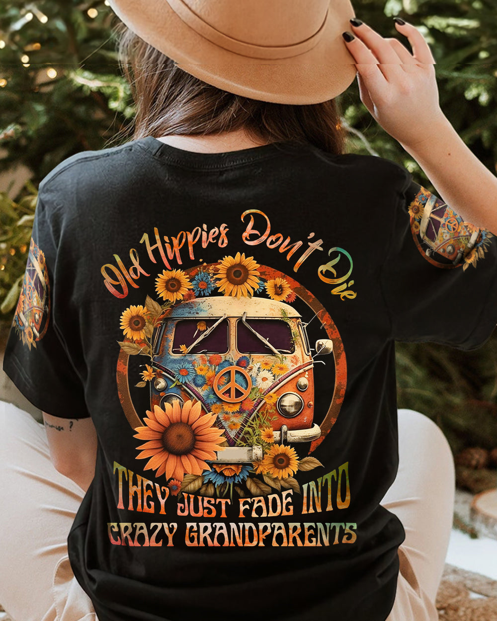 OLD HIPPIES DON'T DIE SUNFLOWER ALL OVER PRINT - YHLN0303231