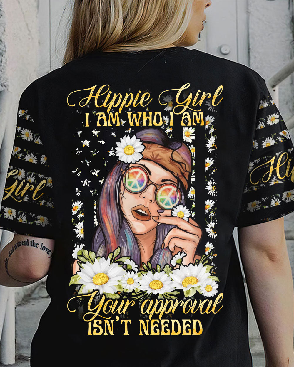 HIPPIE GIRL I AM WHO I AM ALL OVER PRINT - YHLN0803231