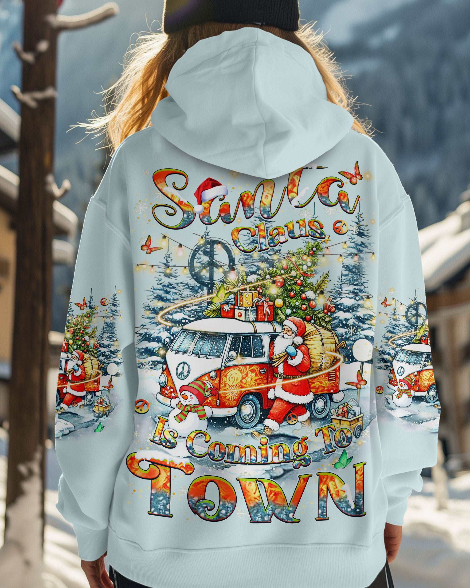 SANTA CLAUS IS COMING CHRISTMAS ALL OVER PRINT - YHHN0111243