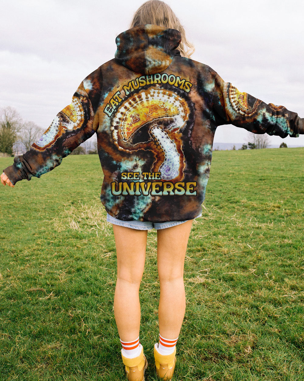 EAT MUSHROOMS SEE THE UNIVERSE TIE DYE ALL OVER PRINT - TLNO0403231