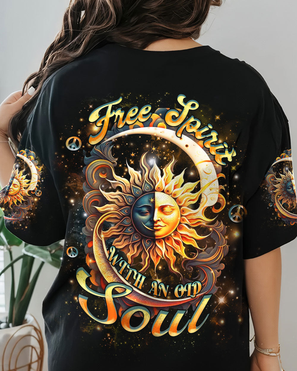 FREE SPIRIT WITH AN OLD SOUL ALL OVER PRINT - YHHN0807241