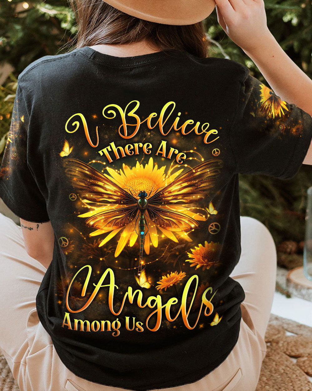 I BELIEVE THERE ARE ANGELS AMONG US DRAGONFLY ALL OVER PRINT - YHLN0610232