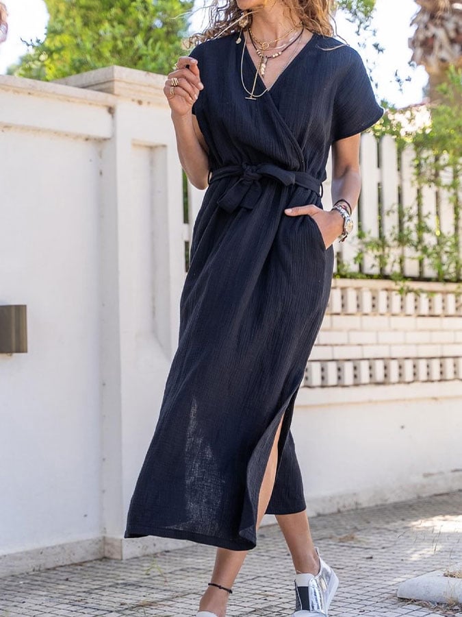 Women's Cotton Casual Vacation Dress