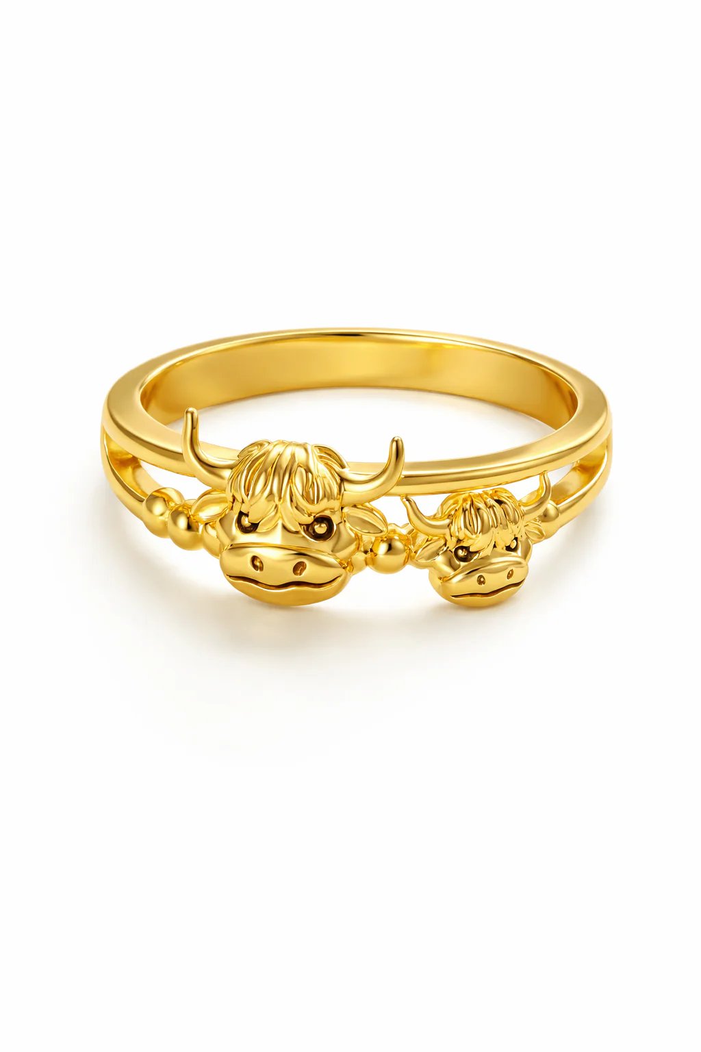 🔥LAST DAY 50% OFF-Handcrafted Highland Cow 925 Sterling Silver Adjustable Ring