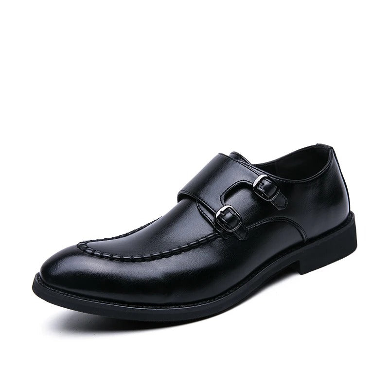 **Liberty Leather Shoes - Double-Monk Strap Bronzino** - Jet Black 10 (44 EU)