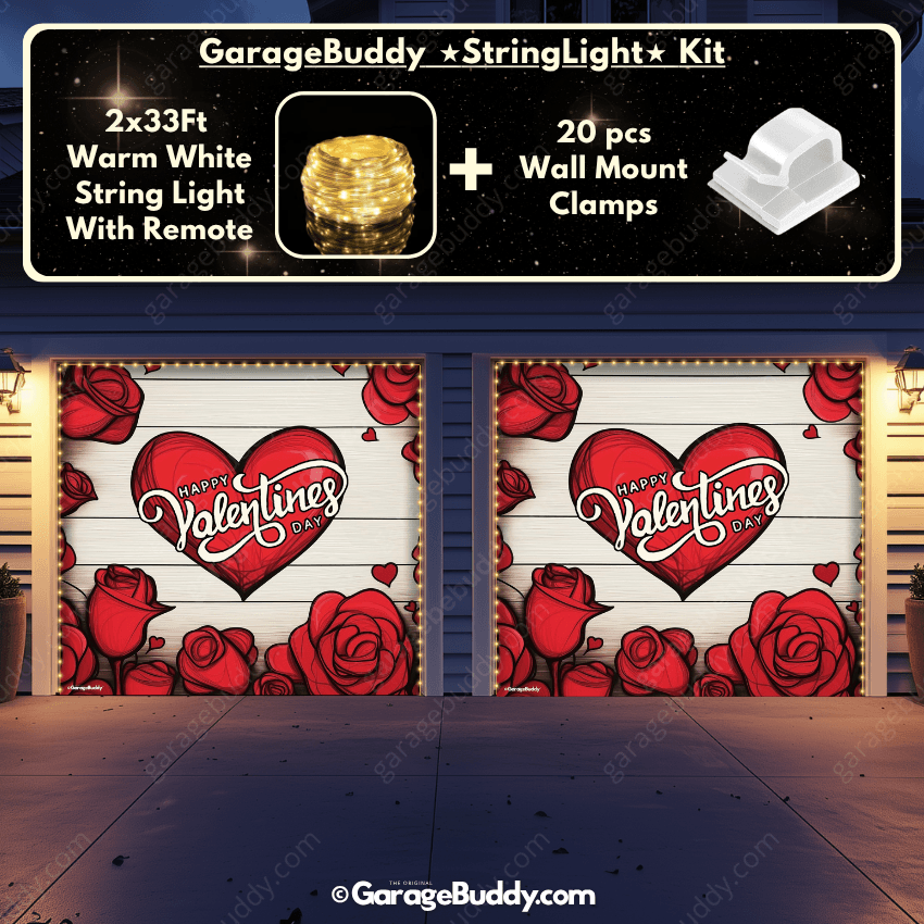Garage Buddy | Valentine's Day (Roses) | Festive Garage Door Cover