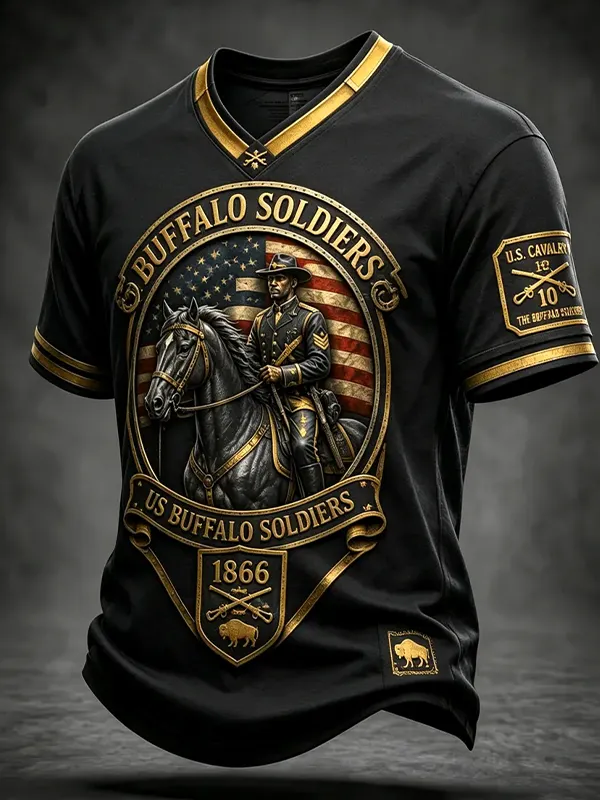 Men's US Buffalo Soldiers Art Print T-Shirt