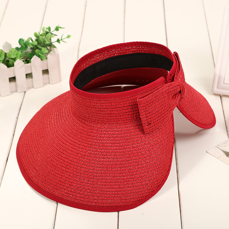 🔥LAST DAY 49% OFF - Women's 2024 Summer Solid Color Bow Design Wide Brim Straw Hat
