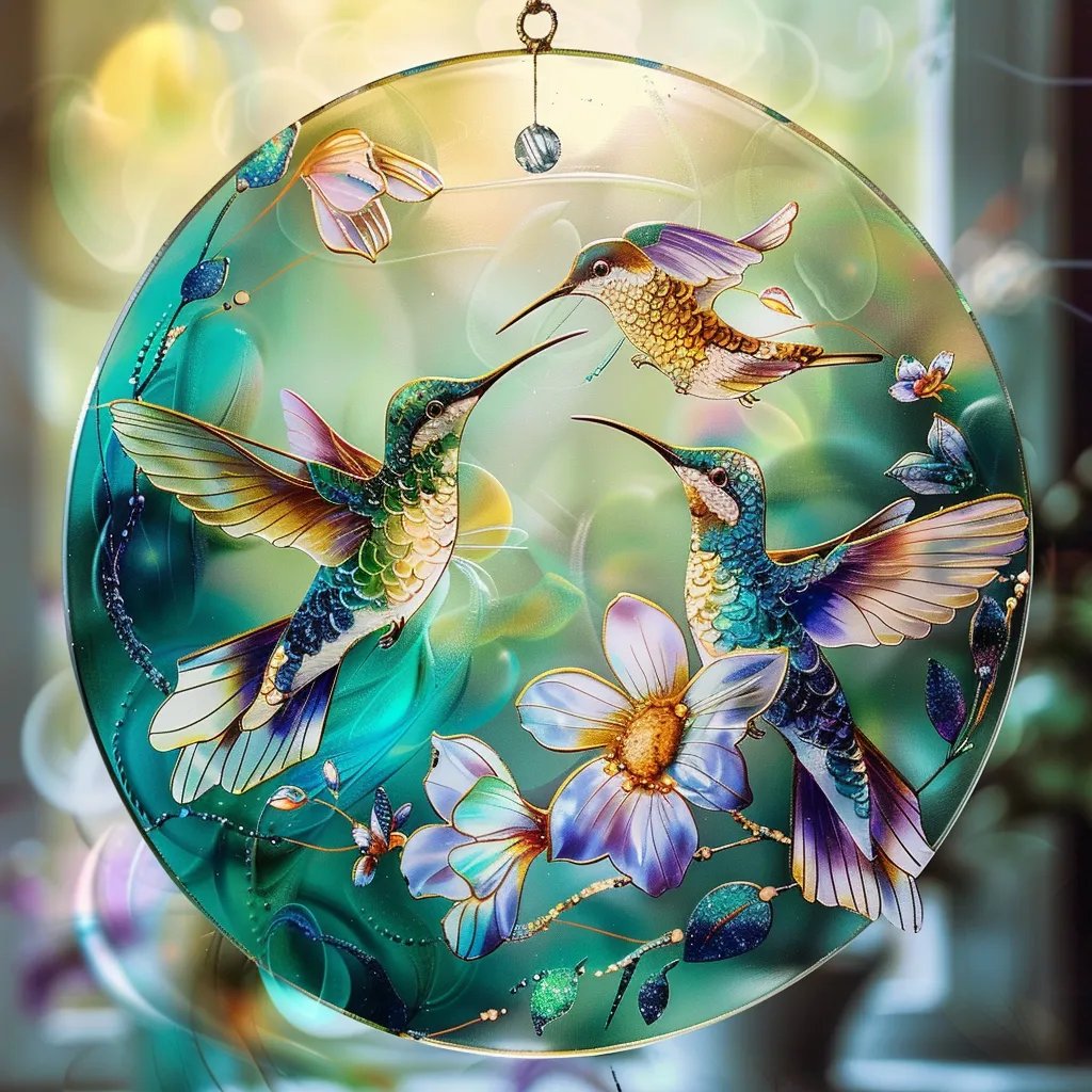💐Mother's Day Pre-sale💝Floral Hummingbird Suncatcher🐦Buy 3 Get 1 Free