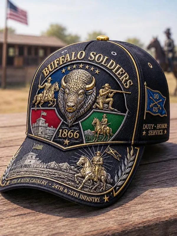 Men's Buffalo Soldiers Infantry Cavalry Print Baseball Cap