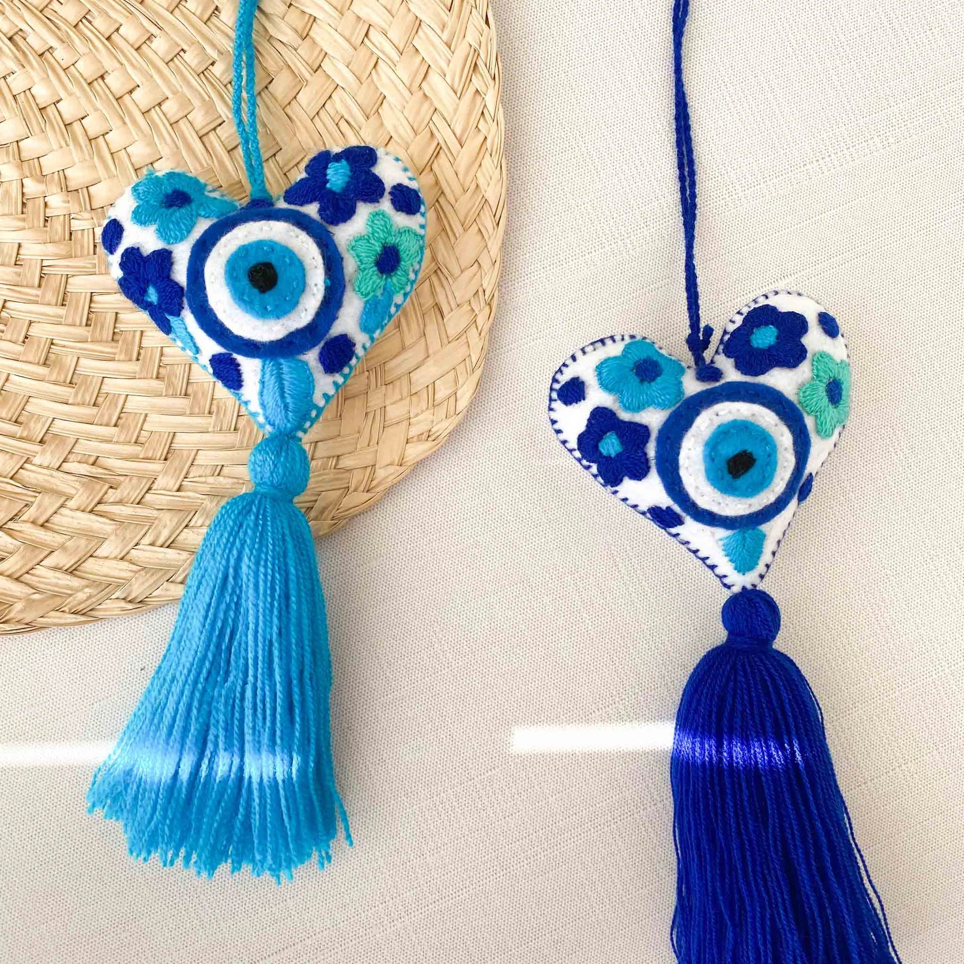 Evil eye heart embroidered tassel🎅Best Christmas Gift