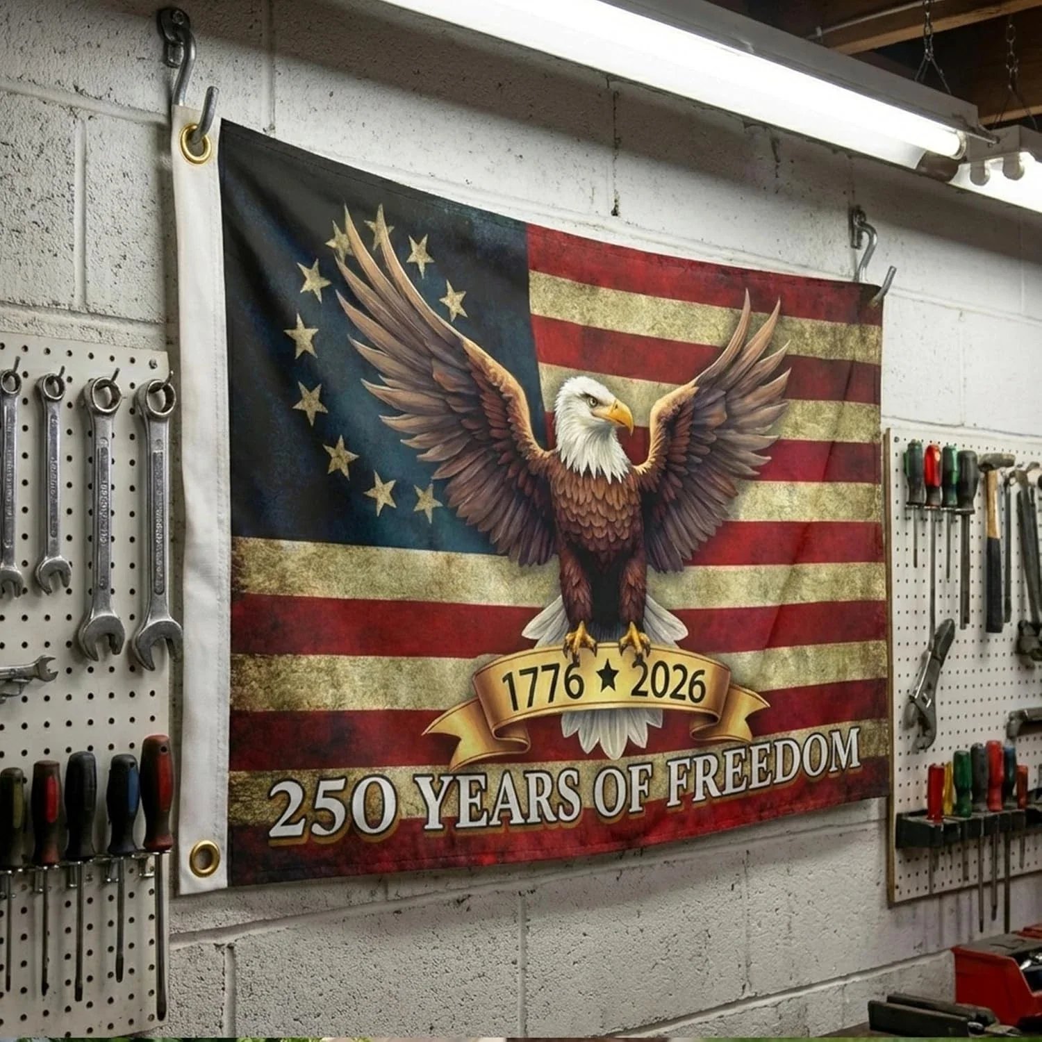 USA 250th Anniversary Flag 1776 - 2026 Patriotic Eagle