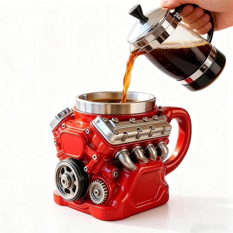 🏎️ Automotive Engine Pattern Mug | Novelty Home & Office Cup