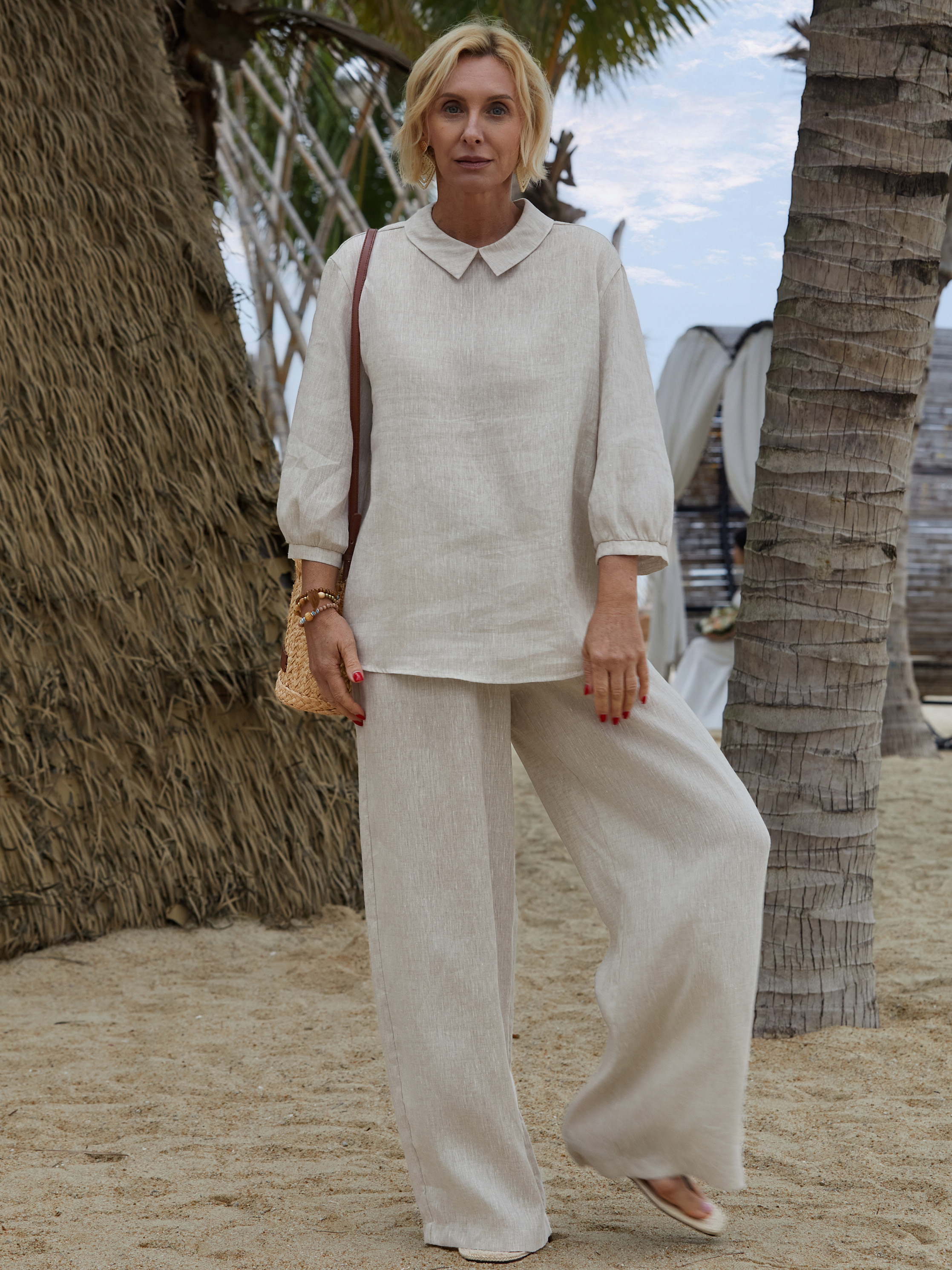 Women's  Linen 3/4 Sleeve Shirt