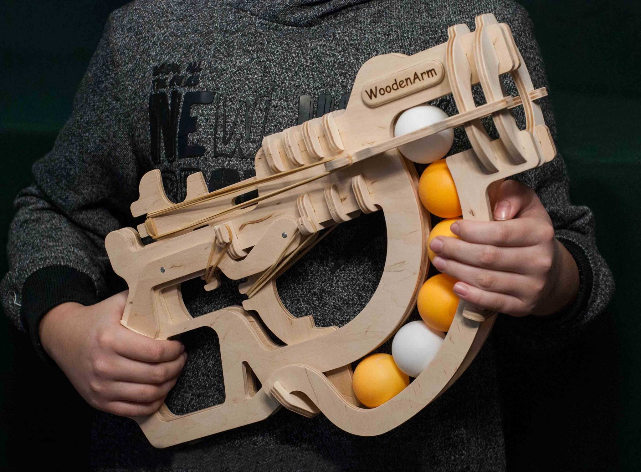 Ping Pong Gun 3D Wooden Puzzle Rubber Band Gun Kit