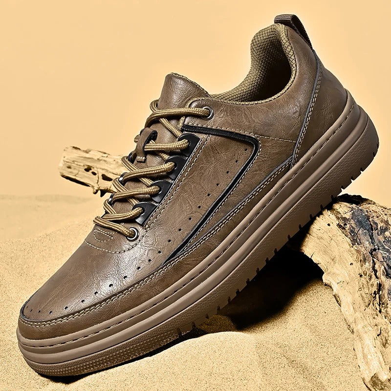**Liberty Kicks: Genuine Leather Sneakers** - Mocha Brown 6.5 (39 EU)