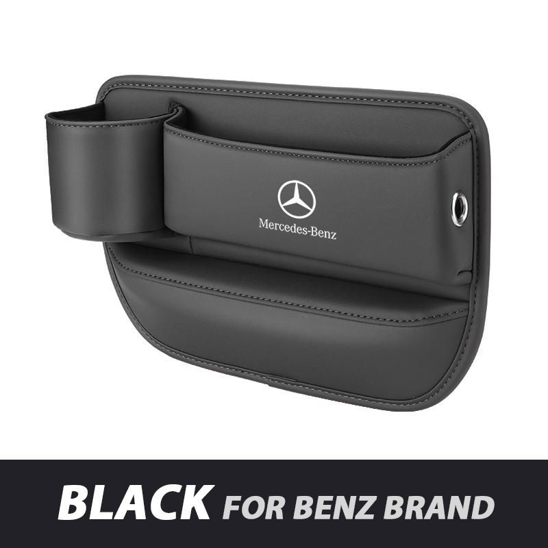 Azemov📣50% OFF Hot Sale! 🔥Exclusive Logo Leather Car Seat Storage Box With Water Cup Holder