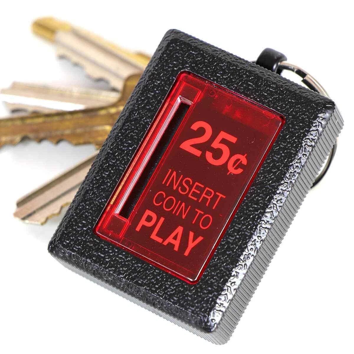 Insert Coin Key Chain Retro Accurate Replica Arcade Light Up LED Button