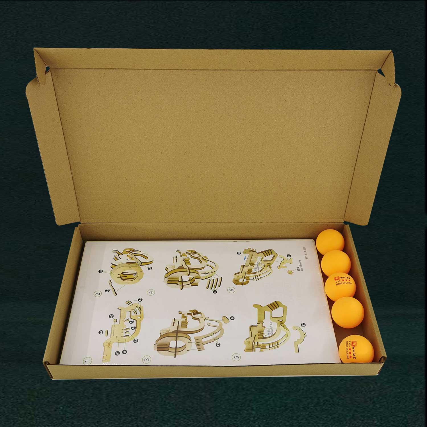 Ping Pong Gun 3D Wooden Puzzle Rubber Band Gun Kit