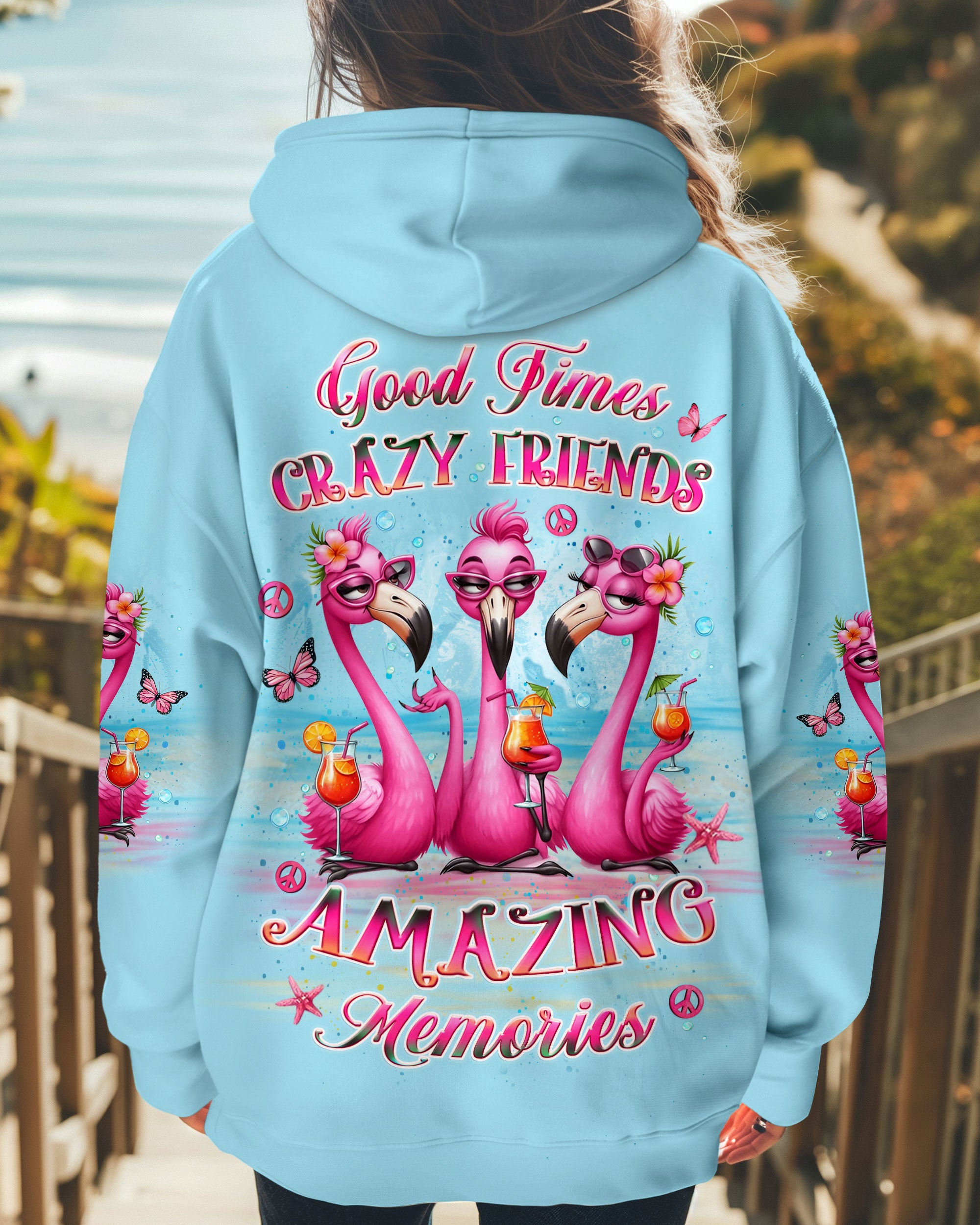 GOOD TIMES CRAZY FRIEND FLAMINGO ALL OVER PRINT - YHLT0312241