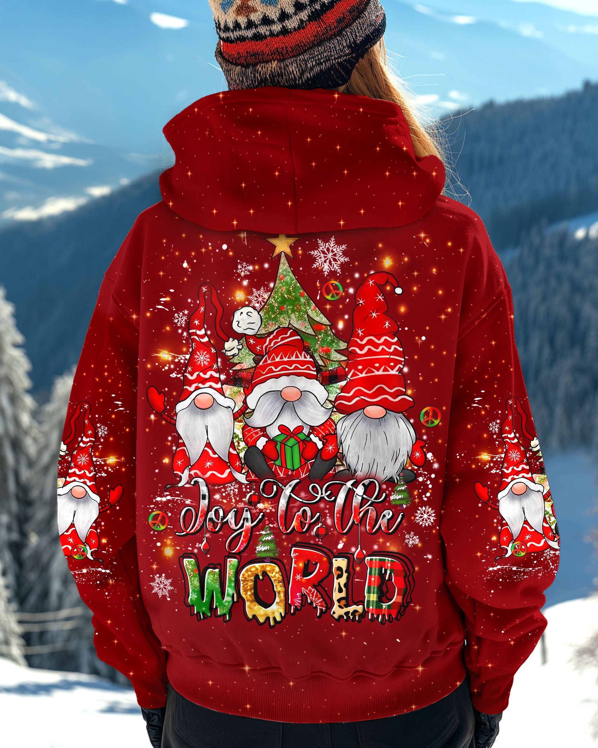 JOY TO THE WORLD CHRISTMAS GNOMES ALL OVER PRINT - YHLT1110243