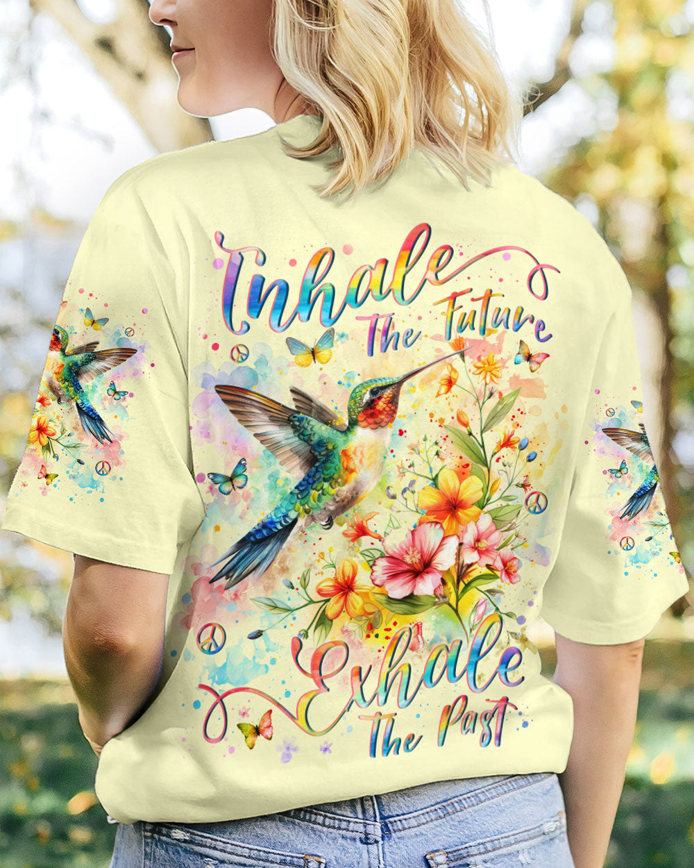 INHALE THE FUTURE EXHALE THE PAST HUMMINGBIRD ALL OVER PRINT - YHLN1803241