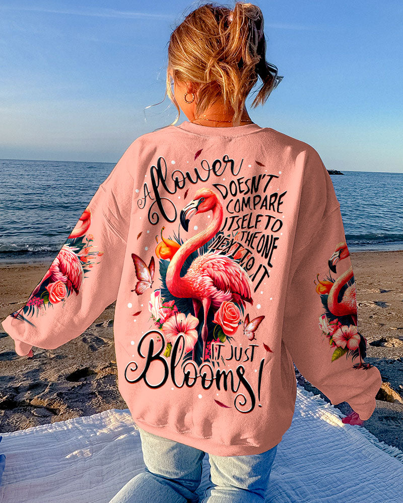 A FLOWER JUST BLOOMS FLAMINGO ALL OVER PRINT - TY2605232