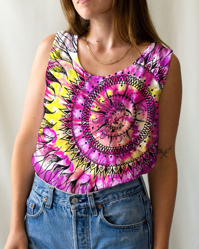 SUN AND MOON TIE DYE ALL OVER PRINT - TY1404238