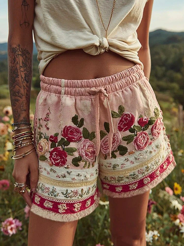 Women's Flowers Floral Art Print Casual Shorts
