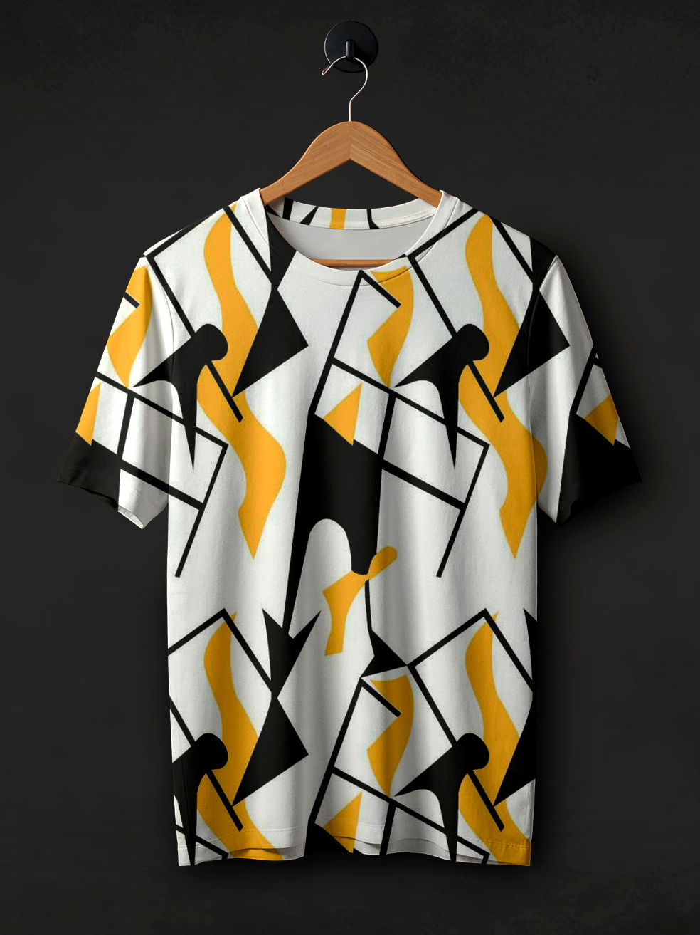 Men's Geometric Art Abstract Print Casual T-Shirt
