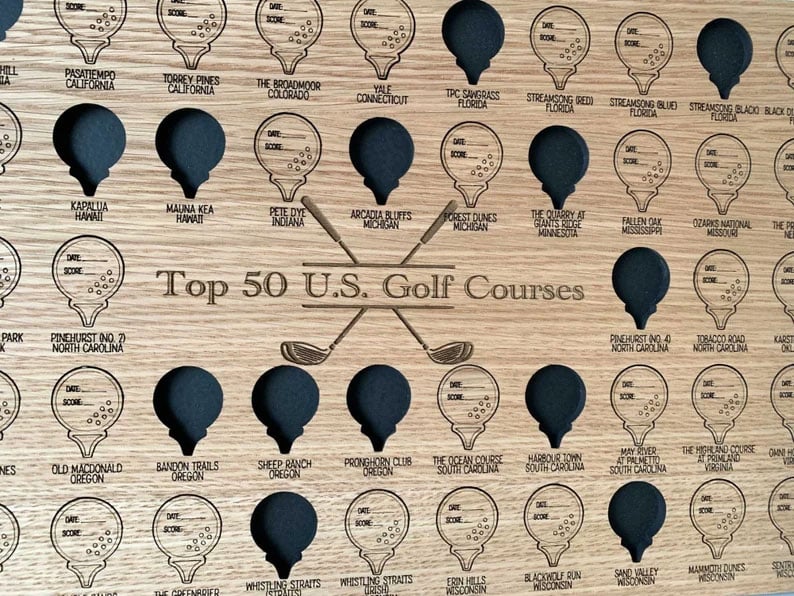 🔥Hot Sale 50% OFF Now - Top 50 Golf Courses in the United States Bucket List Board