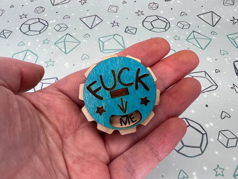 F*ck everything Wooden Dial Pin