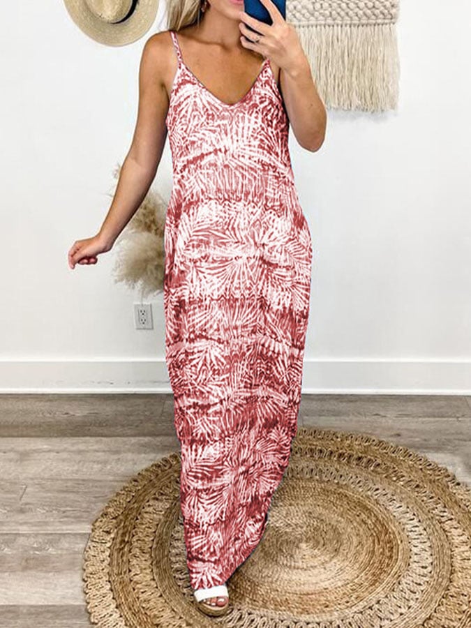 Women's Casual Tie Dye Sleeveless Dress