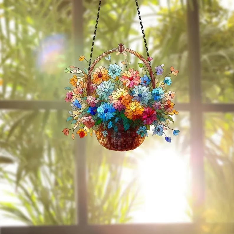 🔥LAST DAY 50% OFF - 💐 Art Flower Basket Pendant 🏡