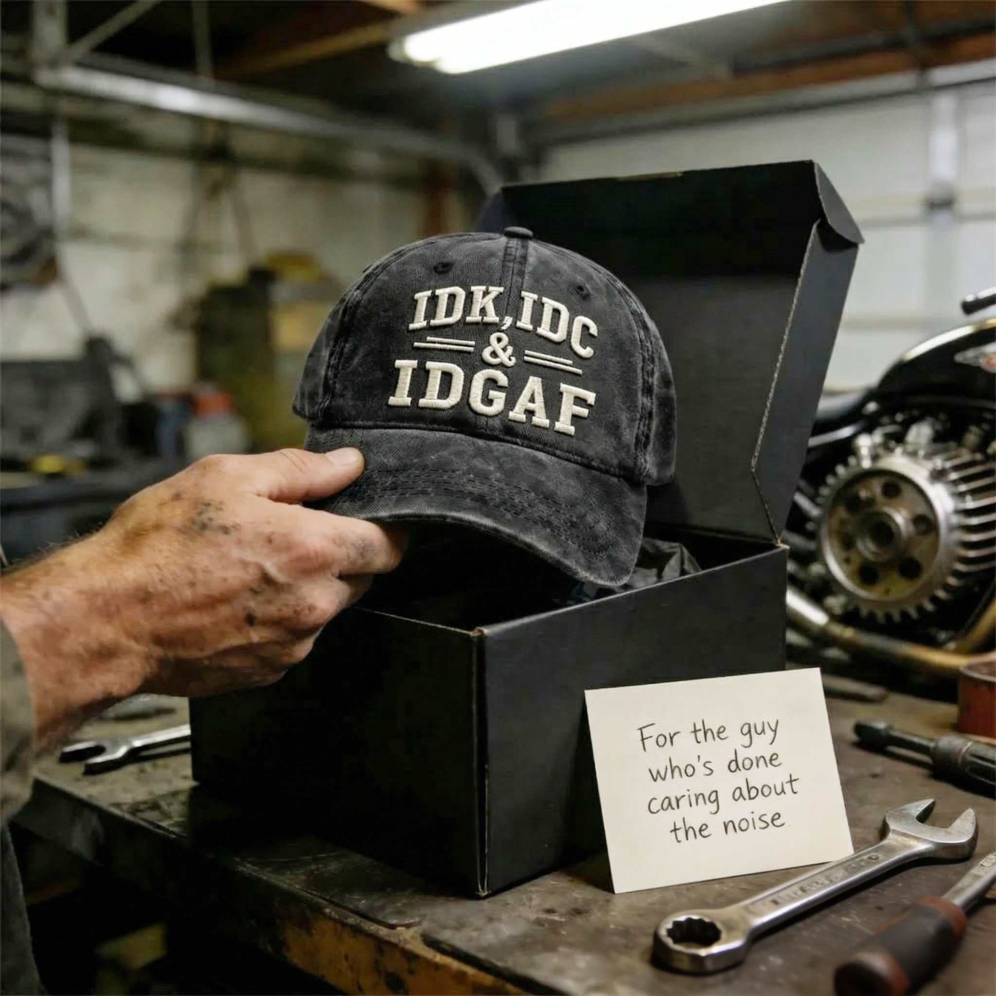 IDK, IDC, IDGAF 🤙Adjustable Vintage Washed Baseball Cap | Your No-Fuss Daily Staple, Perfect Gift For Dad & Husband🎁