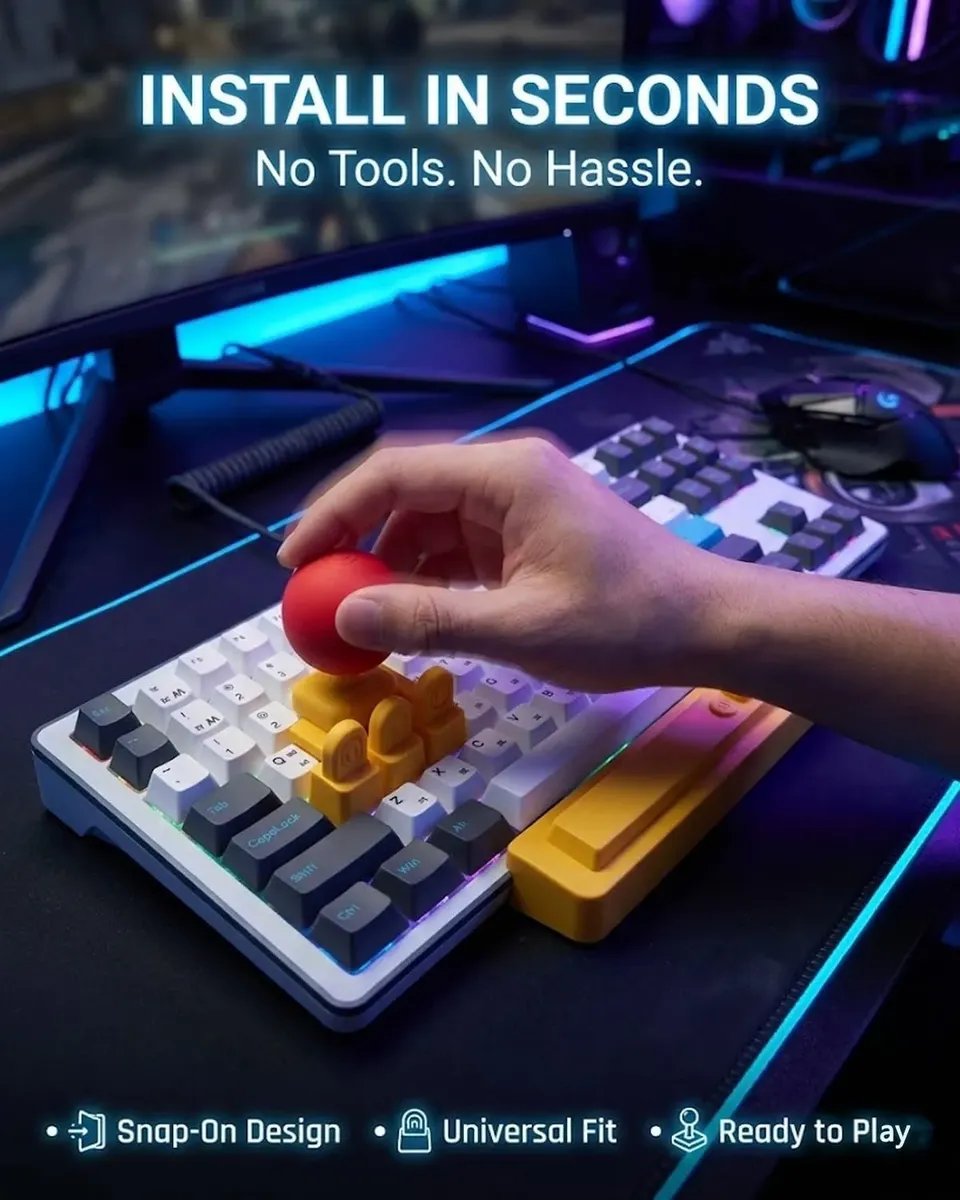 🕹️ Mini Plug‑On Keyboard Arcade Joystick – Snap‑On Retro Controller for PC