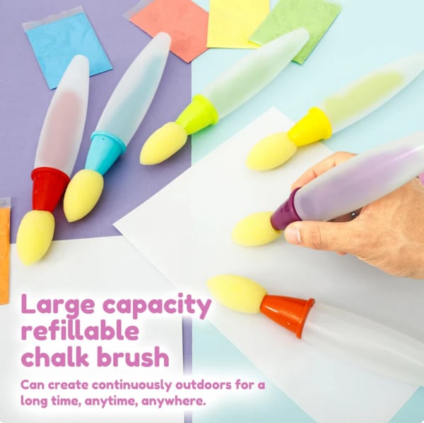 🔥Last Day 49% OFF - 🌈Outdoor Sidewalk Chalk Paint Brush Set | Paint in the Brushes – Just Add Water✨🎨