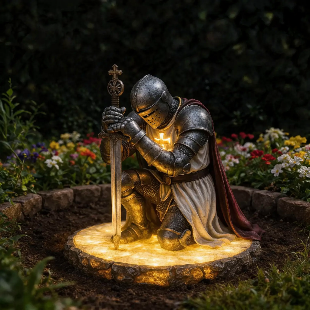 Solar Knight Statue Garden Light ⚔️✨