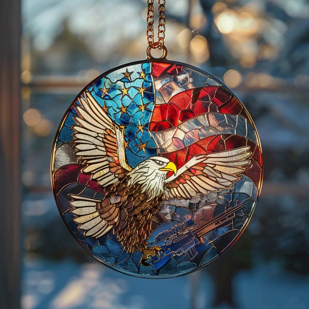 🔥Last Day 50% OFF - 🦅Patriotic Eagle Suncatcher Hanging Sign