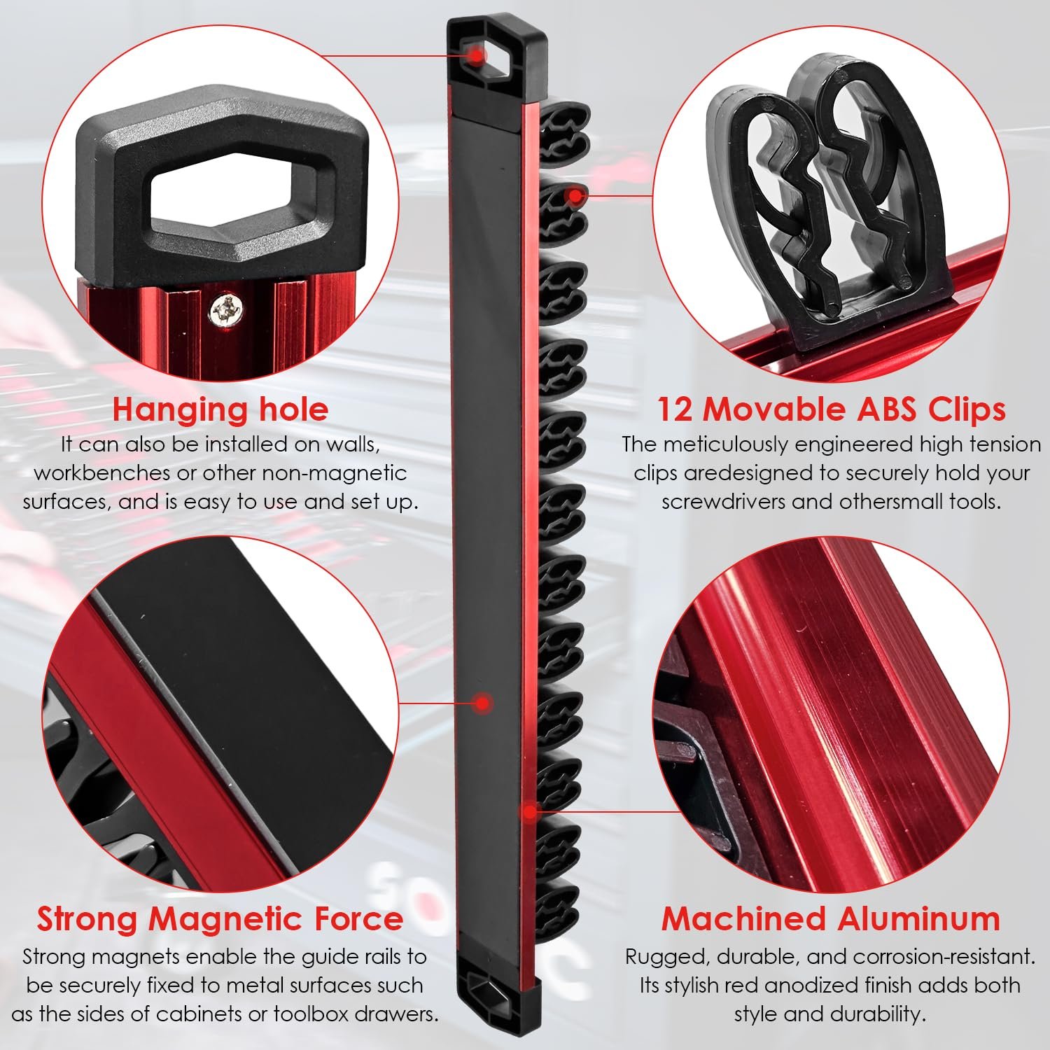 🧲🛠️Magnetic Wrench and Screwdriver Organizer – Tool Organizer for Workshop & Garage