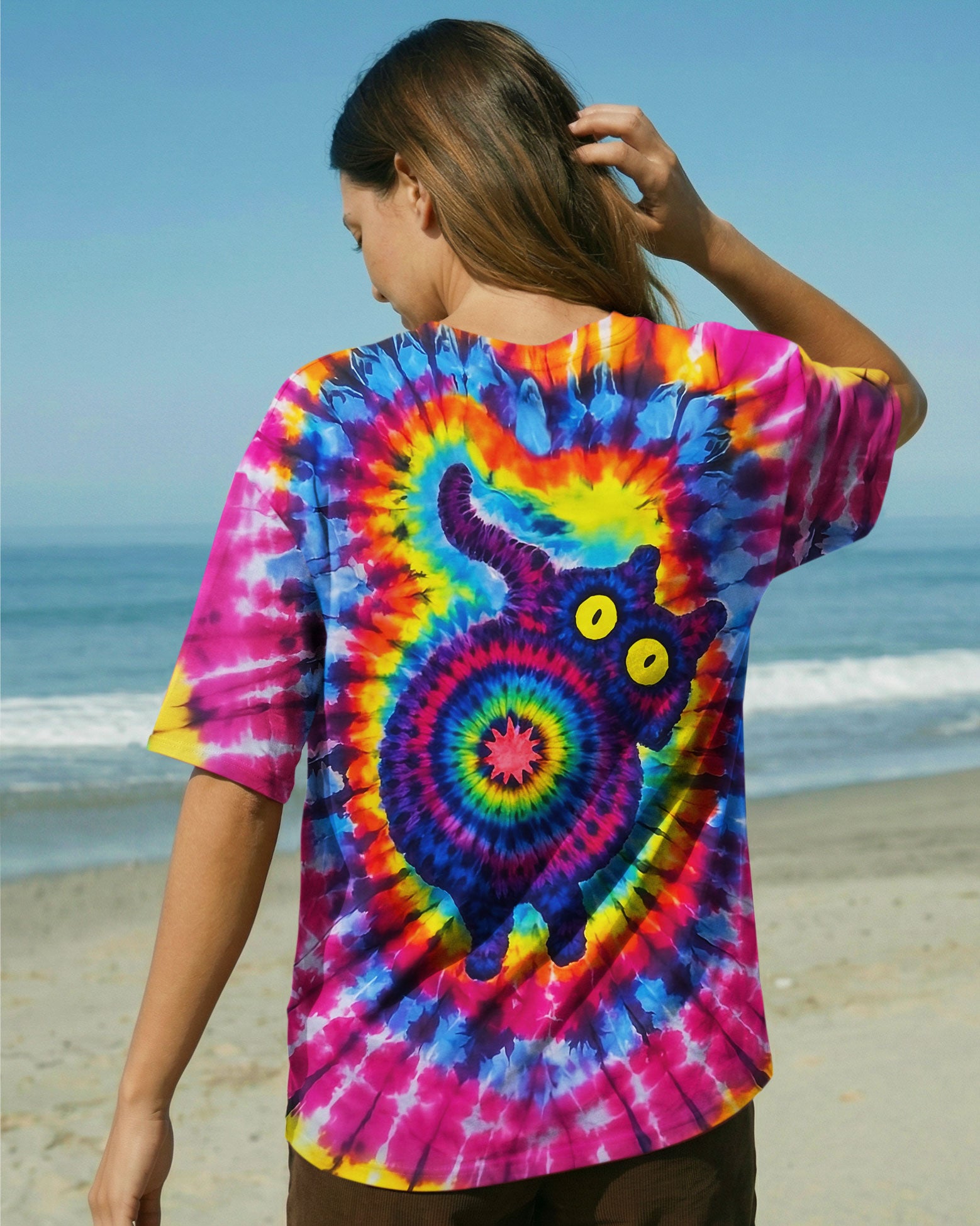 CAT COLORFUL SWIRL PATTERN ALL OVER PRINT - TLNO2412252