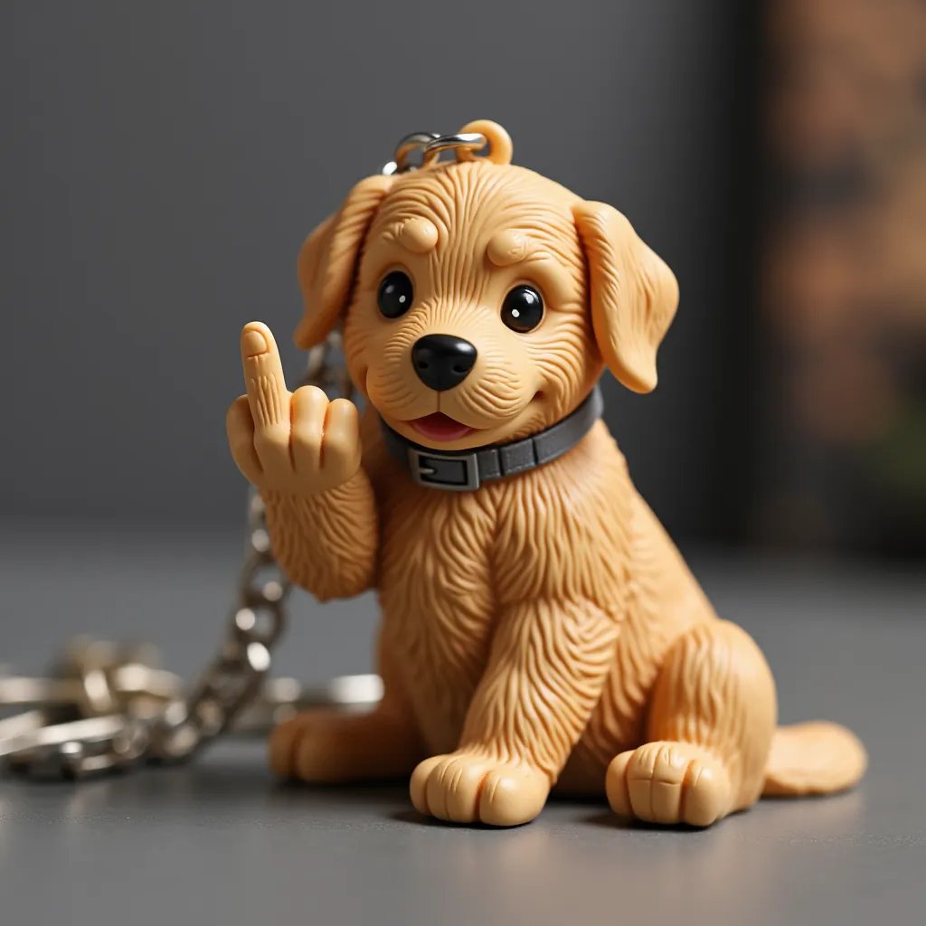 🔥LAST DAY SALE 49% OFF 🐶Funny Middle Finger Dog Keychain (BUY 3 GET 1 FREE)