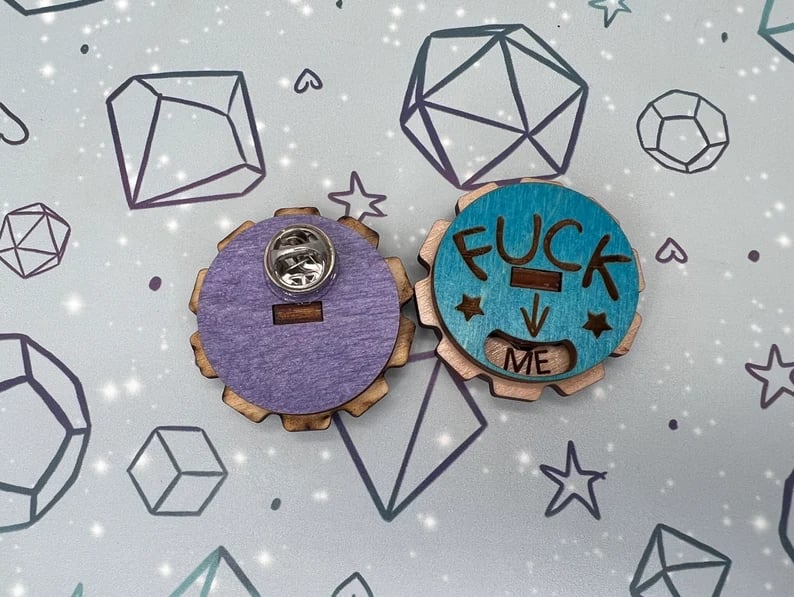 F*ck everything Wooden Dial Pin