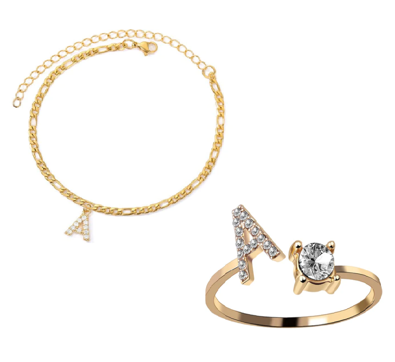 【Buy 1 Get 1 Free】Initial Anklet & Initial Rings